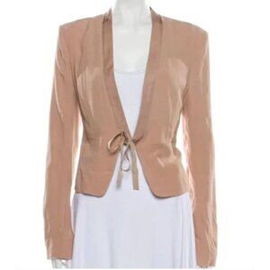 Vanessa Bruno Nude Beige Cropped Tie Closure Jacket S